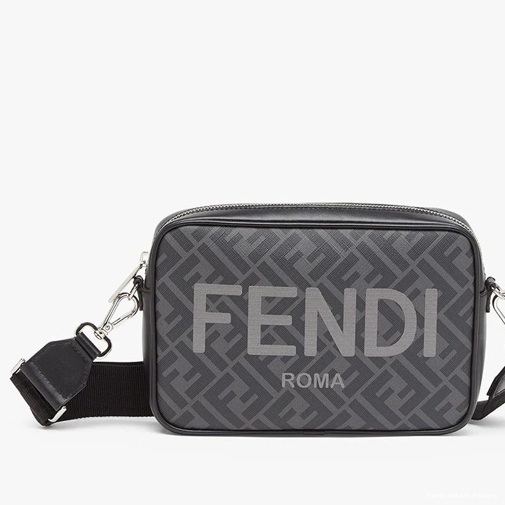 HOT Compact Logo FF Motif Fabric Fendi In Case Black Camera ROMA 0709